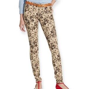 Madewell Corduroy Pants Womens 26 Black Brown Floral Jeans Photoflower New